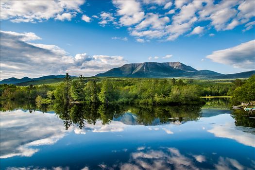 Photograph of Mount Katahdin, Maine from Abol Bridge,which crosses the West Branch Penobscot River